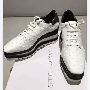 【20SS新作】ステラマッカートニー 偽物 エリスシューズ モノトーン◇レースアップ スニークエリス STELLA MCCARTNEY Elyse Bianche 800013N0007