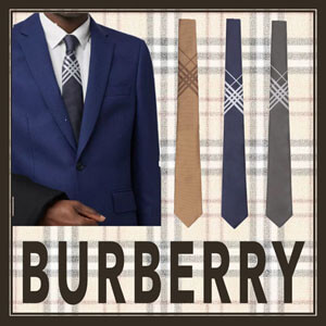 バーバリー ネクタイ 偽物  BURBERRY チェックシルクジャカードネクタイ ３色