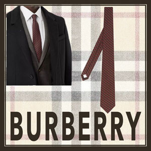 バーバリー ネクタイ 偽物 BURBERRY ロゴグラフィック シルクネクタイ