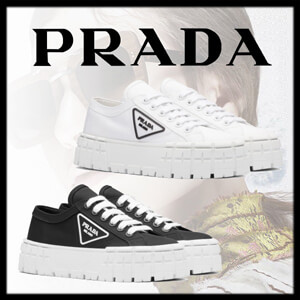 プラダ スニーカー コピー【PRADA】ナイロンギャバジンスニーカー☆5cmソール*1E260M_MMS