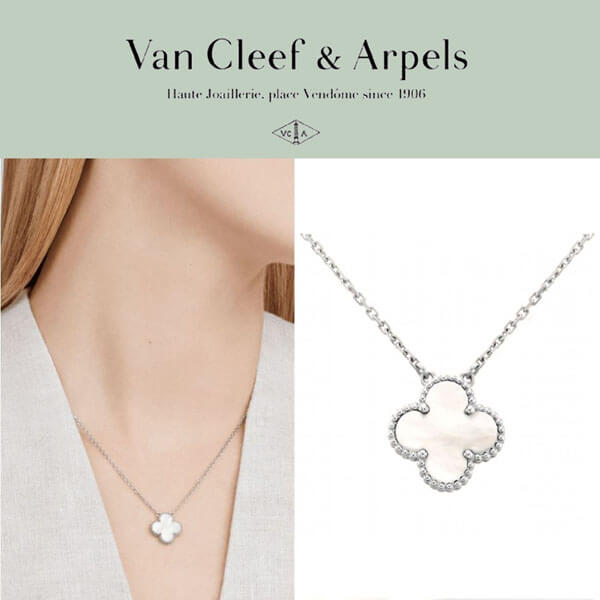 アルハンブラ ネックレス コピー ヴァンクリーフ＆アーペル ネックレス 偽物★Van Cleef & Arpels★Vintage Alhambra pendant★WG×MOP♪♪ VCARF48700