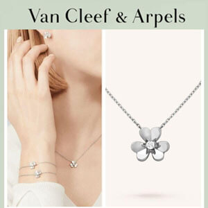 ヴァンクリーフ＆アーペル ネックレス 偽物*Van Cleef & Arpels フリヴォルネックレスミニモデル 豪華ダイヤ入り