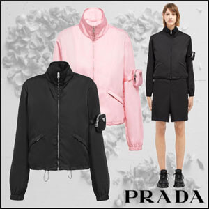 プラダ ジャケット コピー【20AW新作】PRADA Re Nylon MA-1ギャバジン ジャケット 291831_1WQ8_F0002_S_202