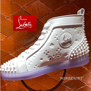 20SS新作 ★ルブタン スニーカー 偽物 Christian Louboutin Lou Spikes 2 レザー★ 爽やか スニーカー 1201248W280