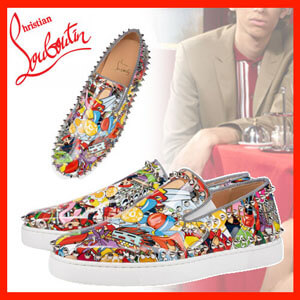 20SS新作★ルブタン スニーカー 偽物 Christian Louboutin Pik Boat Flat カラフル★スリッポン 3200293M251