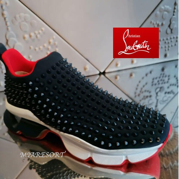 ルブタン スニーカー 偽物 21AW 新作★Christian Louboutin Spike Sock ブルー★スニーカー 1190270U638