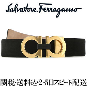 フェラガモ ベルト コピー Ferragamo サルヴァトーレ ブラックスエード カーフレザーベルト