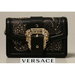 ヴェルサーチ ショルダーバッグ コピー【VERSACE】レザー ブラック