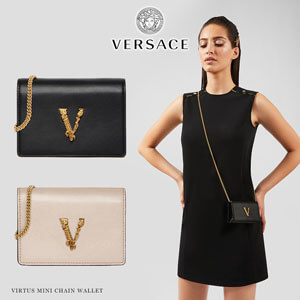 ヴェルサーチ ショルダーバッグ コピー VERSACE ヴェルサーチェ ヴィルトゥス ミニ チェーン ウォレット