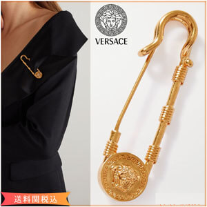  ヴェルサーチ ブローチ 偽物 VERSACE Medusa メデューサ セーフティピン