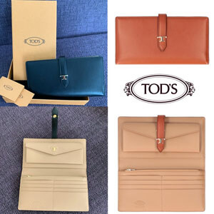 トッズ 財布 コピー【TODS】VIP関送込★レザー パース 長財布