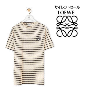 ロエベ 偽物 Tシャツ ロエベロゴ刺繍入りクルーネック半袖Tシャツ