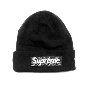 シュプリーム ビーニー 偽物 ニット 帽 NEW ERA BOX LOGO BEANIE ブラッ