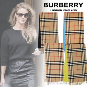 バーバリー マフラー 偽物【BURBERRY】リバーシブル チェック カシミアスカーフ