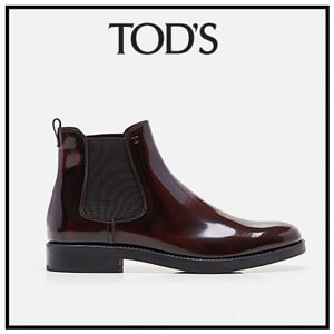 トッズ 靴 コピー★ TODS レザー 光沢が美しい サイドゴアブーツ ボルドー