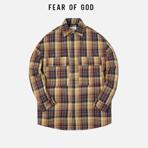 フィアオブゴッド 偽物☆FEAR OF GOD L/S PLAID BUTTON-UP YELLOW