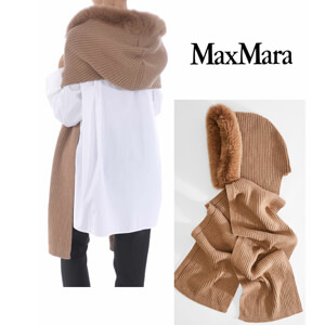 マックスマーラ マフラー 偽物 Max Mara*COLBERT*フォックスファー フードストール