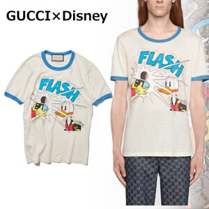 限定コラボ【グッチ×ディズニー 偽物】グッチ x DISNEY ドナルドダック Tシャツ