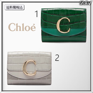 クロエ 偽物 財布 Chloe クロコダイル パターン レザー ウォレット 人気