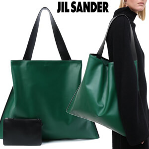 ジルサンダー トートバッグ 偽物 Jil Sander★ジルサンダー バッグ コピー SALE！Border ワンショルダー トートバッグ Green