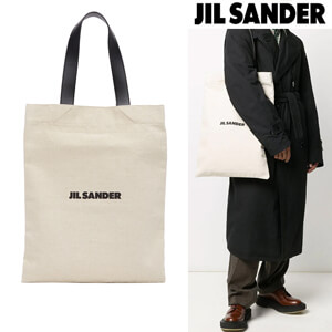 ★ジルサンダー バッグ 偽物【JIL SANDER】FLAT CANVAS TOTE BAG