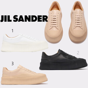 【新作】ジルサンダー スニーカー 偽物 Jil Sander プラットフォーム ロートップ スニーカー