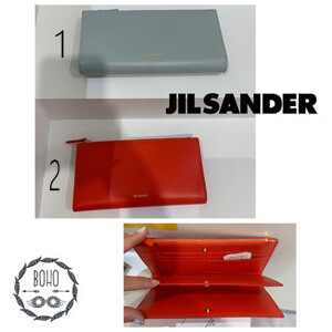 ジルサンダー 財布 偽物【JIL SANDER】ロゴ入ノート型長財布♡