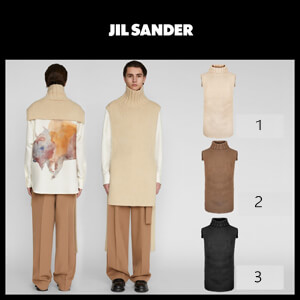 ★ JIL SANDER ★ジルサンダー ベスト 偽物 2021 AW ランウェイ WOOL TURTLENECK BIB