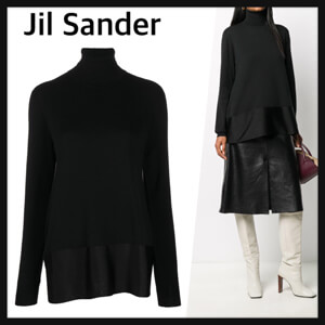 ジルサンダー ニット コピー★JIL SANDER★ストレッチウール＆シルクトリムセーター