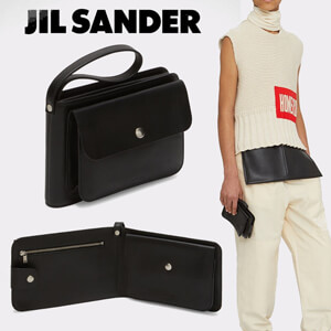 【ジル・サンダー 財布 コピー】Jil Sander レザー ストラップ付 ウォレット