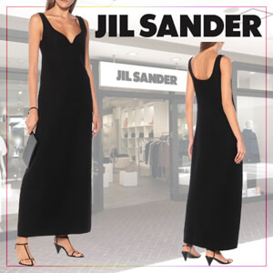 ジル・サンダー ワンピース コピー【JIL SANDER】 Cotton and wool midi dress 489450