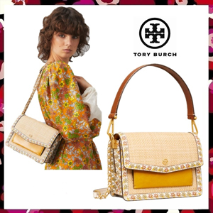 トリーバーチ バッグ 偽物 新作 Tory Burch ロビンソン ストロー ショルダー バッグ