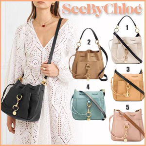 SEE BY CHLOE★ シーバイクロエ バッグ 偽物 Tony Mediumレザーバケットバッグ★CHS19USA06565