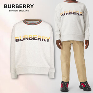 大人もOK★Burberryバーバリー ベビー服 コピー★ロゴスウェットトレーナーグレー 80369271