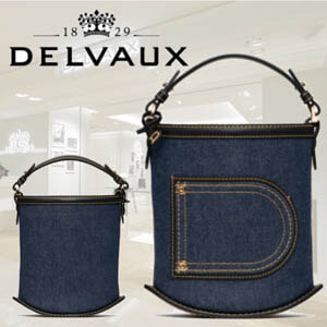 デルヴォー バッグ 偽物 DELVAUX★ピンミニバケツナイトin Box Calf★デニム