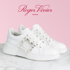 ロジェヴィヴィエ スニーカー 偽物∞∞Roger Vivier∞∞Viv Skate ビジューバックル ヒール：5cm 素材：ソフトレザー 関税・送料込み