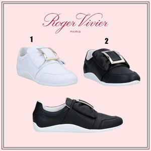 ロジェヴィヴィエ スニーカー 偽物 Roger Vivier リボンスニーカー 白 黒 カラー：ブラック、ホワイト　