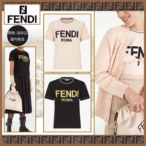 フェンディ Ｔシャツ コピー【フェンディ】 フェンディROMA  コットンジャージー ロゴTシャツ FS7254AC6BF0