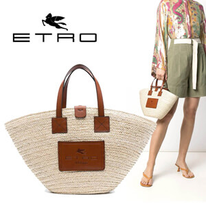 ETRO（エトロ トートバッグ スーパーコピー）ラフィア トートバッグ かごバッグ レディース