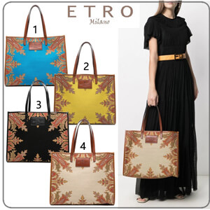 ★関税込★ETRO エトロ トートバッグ 偽物 ペイズリー ジャカード トートバッグ