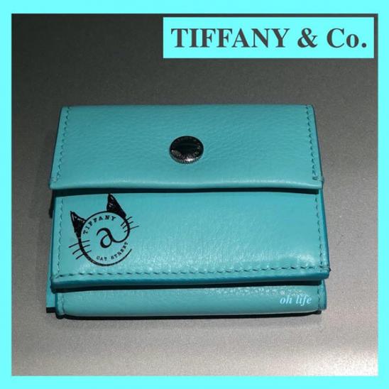 ティファニー キャットストリート財布 コピー TIFFANY ネコモチーフ​★猫 ​ストアロゴ入り★2024新作♪ ​小型二つ折り財布