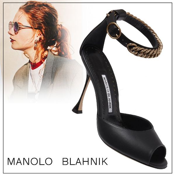 マノロブラニク スリングバックポンプ コピー MANOLO BLAHNIK ★国内未入荷 カーフ ブラック 人気