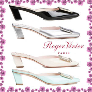 Roger Vivier☆ロジェ ヴィヴィエ 靴 コピー ベル ヴィヴィエ メタルバックル パテントレザーRVW00629000