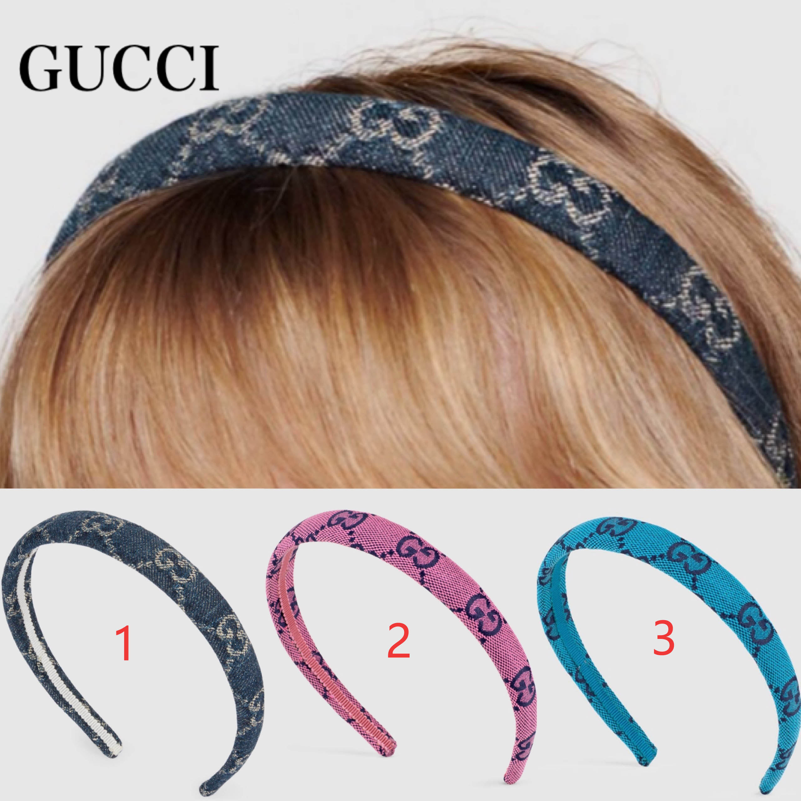 グッチ カチューシャ 偽物 ″Eco Washed Denim Hair Band″GGデニム☆ヘアバンド 6528353HAAH 4900