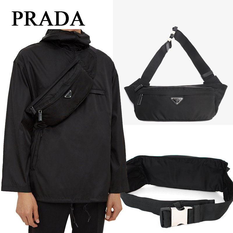 プラダ ウエストポーチ コピー☆PRADA ロゴ 付き ナイロン製 ベルトバッグ 2VL132 WOX 973 F0002