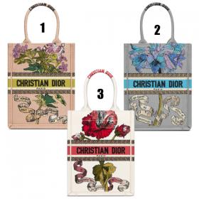 ディオール ブックトート 偽物 BOOK TOTE バーティカルバッグ Fleurs Bibliques エンブロイダリー