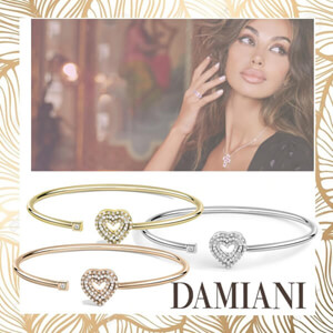 華奢【DAMIANI】ダミアーニ ブレスレット 偽物☆ハートブレスレット☆ダイヤ0.22Kt.