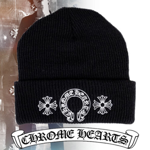 クロムハーツ ニット帽 コピー マティ ボーイ ブラック  CHOMPER  BEANIE