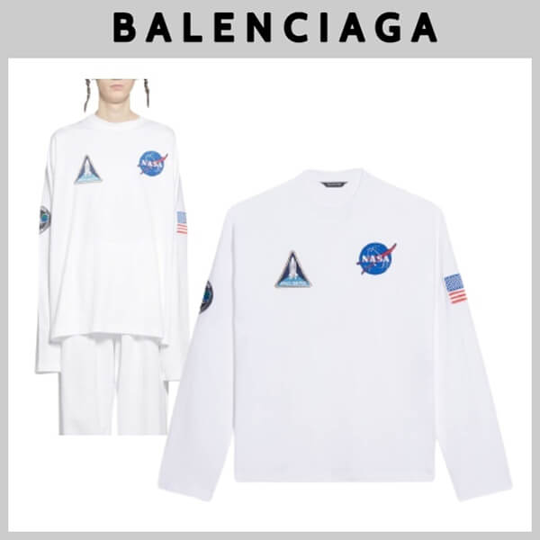 【バレンシアガ Tシャツ 偽物】×NASAコラボ SPACE 長袖Tシャツ 662496TKVD79040