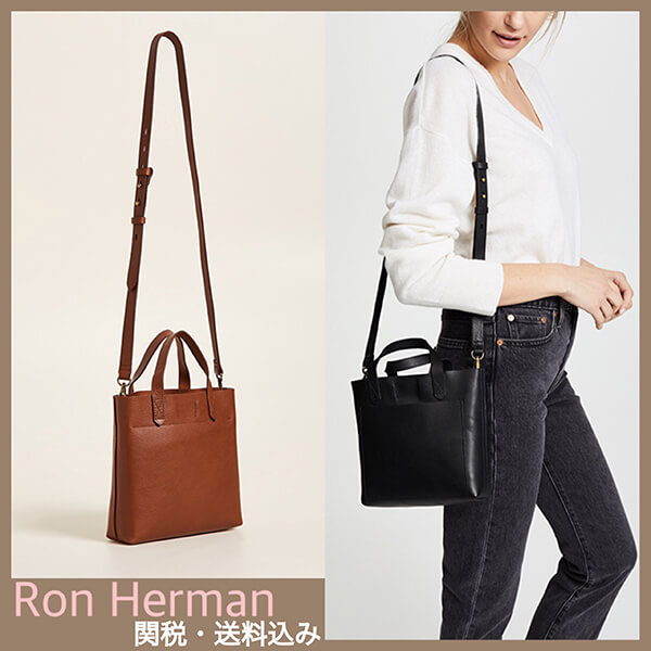 ロンハーマン 偽物 トートバッグ RON HERMAN Madewell レザー 2WAY/黒/茶 2021SS新作限定♪